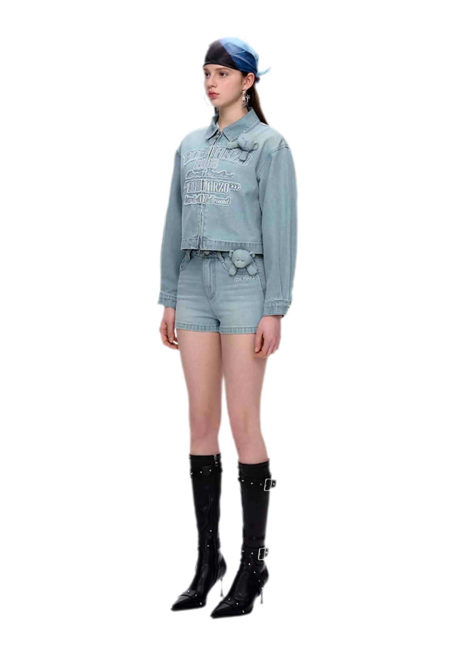 Bear Denim Zipped Shirt