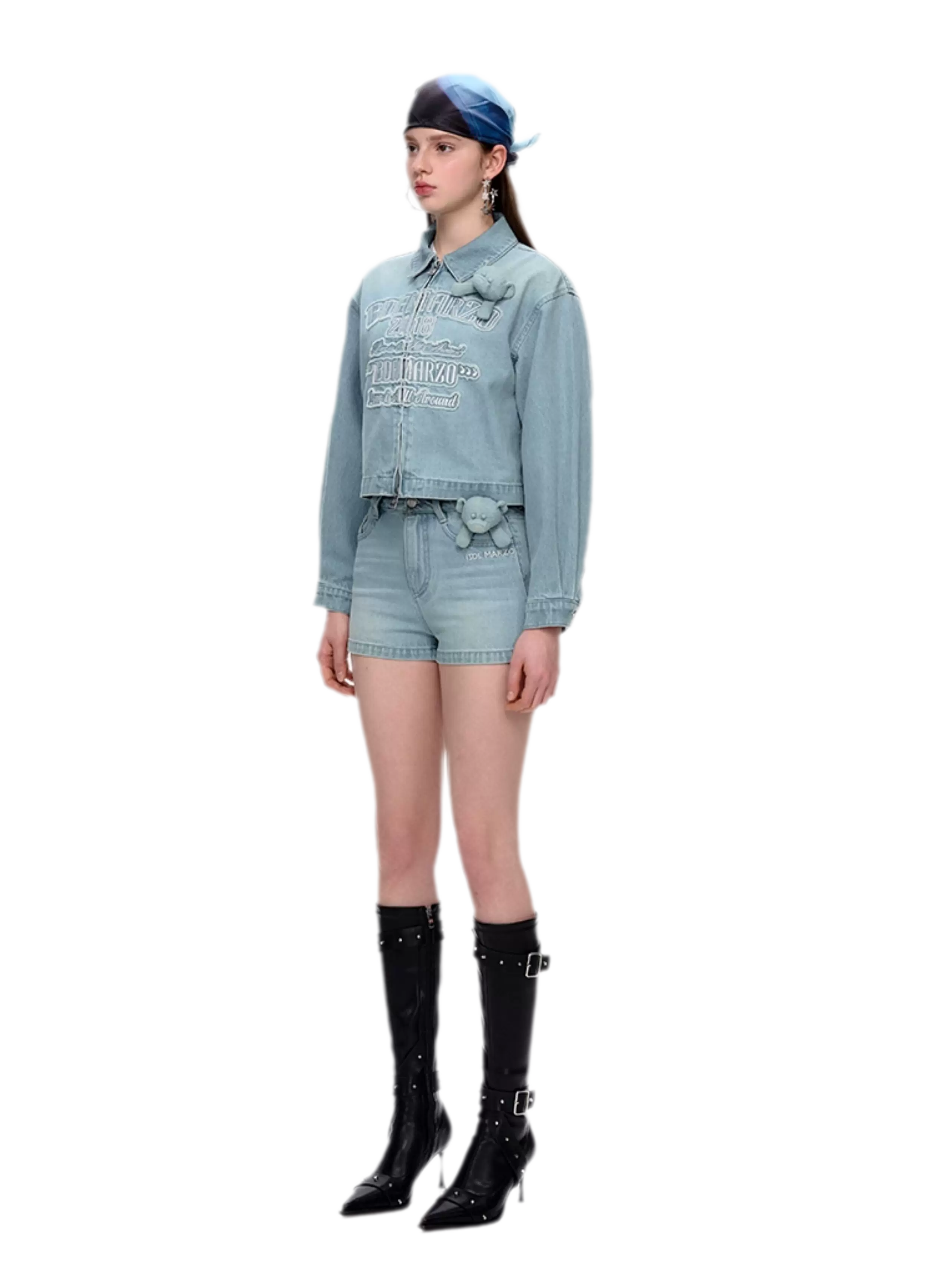 Bear Denim Zipped Shirt