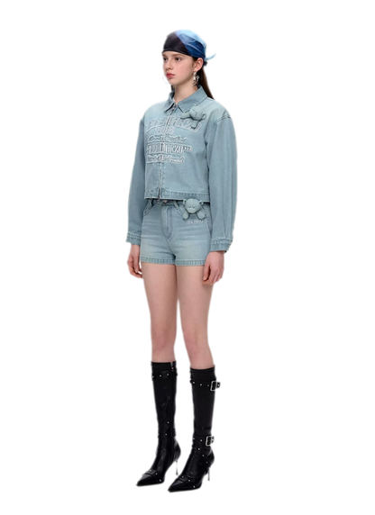 Bear Denim Zipped Shirt