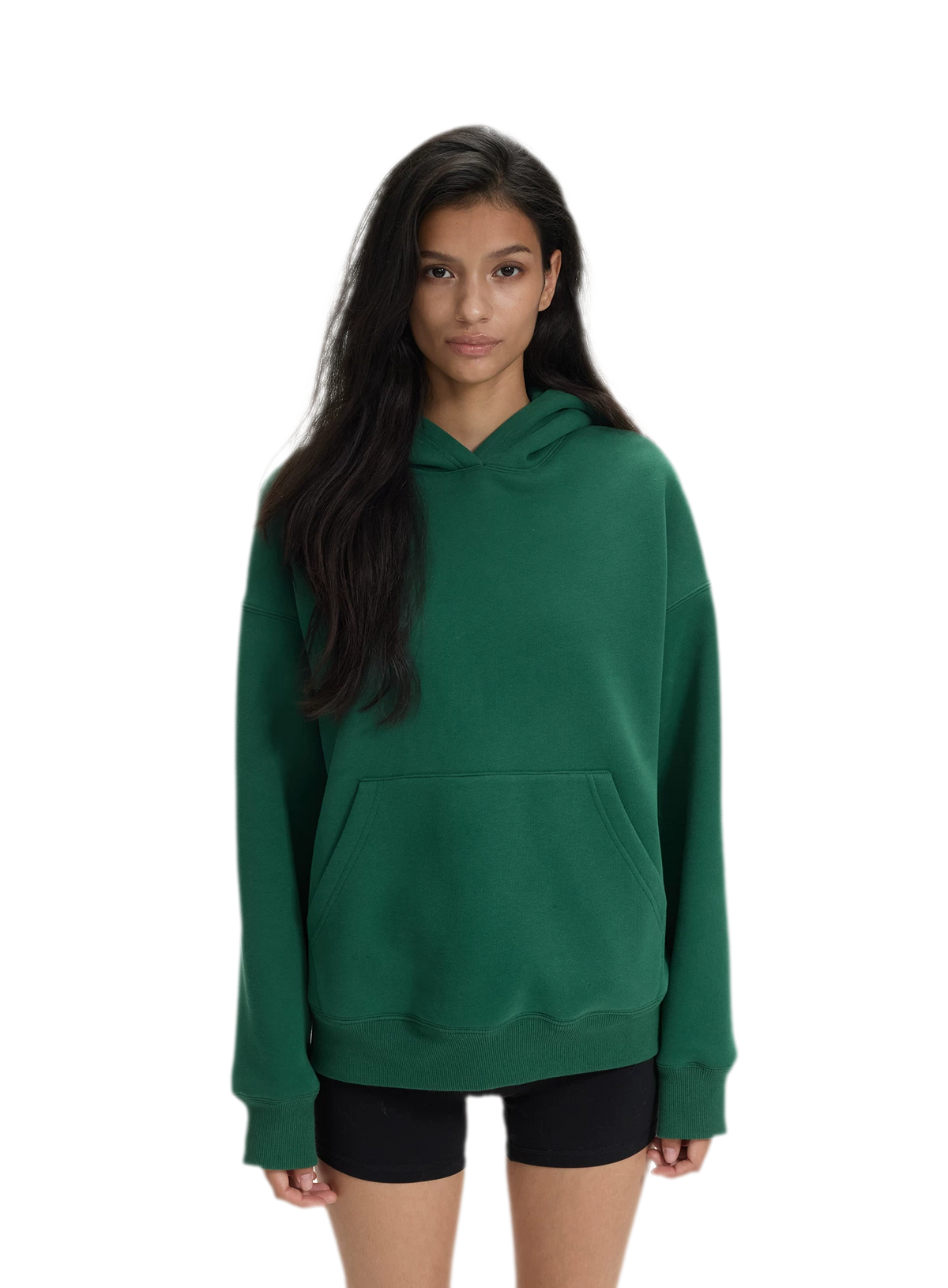 Brushed Hooded Cropped Sweatshirt