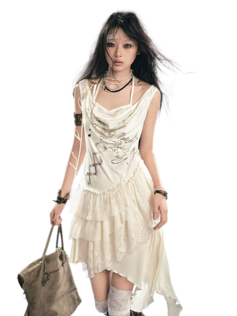 Rebellious Lace Ruffle Dress