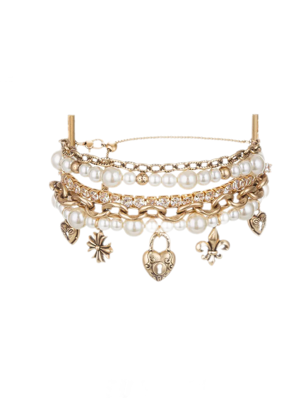Pearl Heart Layered Bracelet
