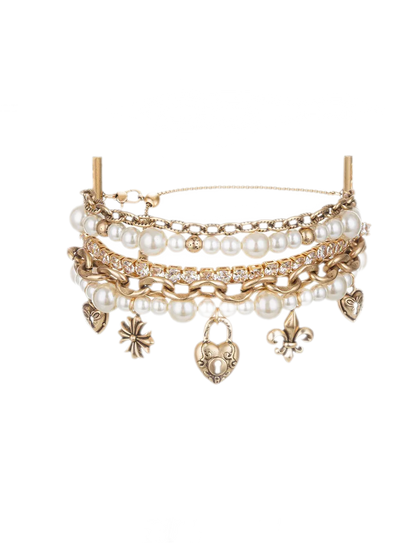 Pearl Heart Layered Bracelet