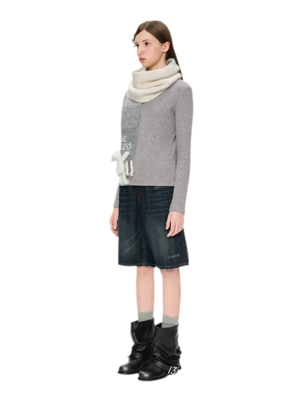 Yarn-Dyed Brushed Fringe Scarf