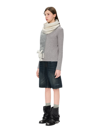 Yarn-Dyed Brushed Fringe Scarf