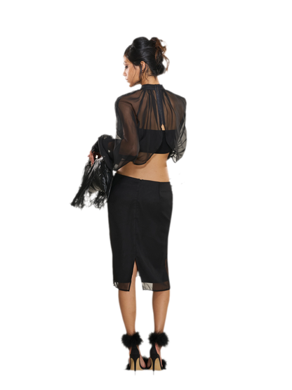 Stretch Button Bandeau Top