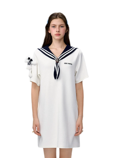 Sailor Collar T-Shirt Dress