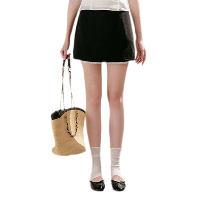 Lace Trim A-Line Mini Skirt