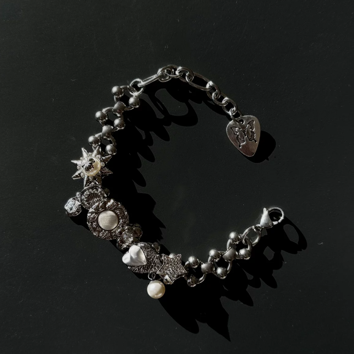 Sculptural Charm Titanium Bracelet