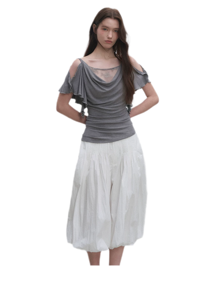 Tencel Lace Cowl Neck Top
