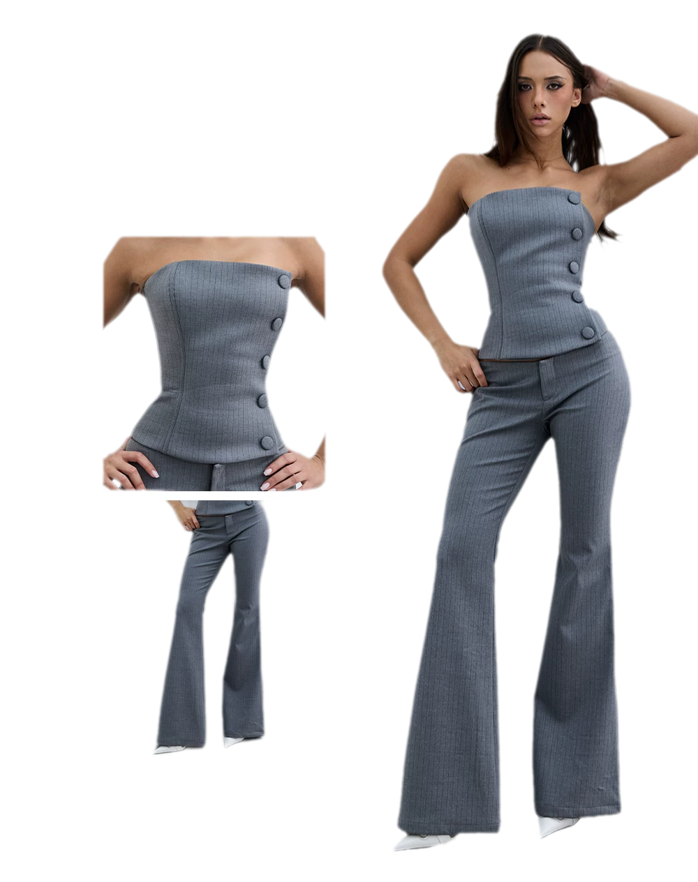 Deconstructive Cropped Suit Set