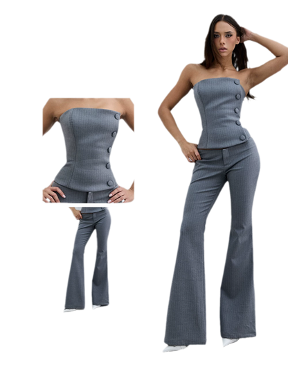 Deconstructive Cropped Suit Set