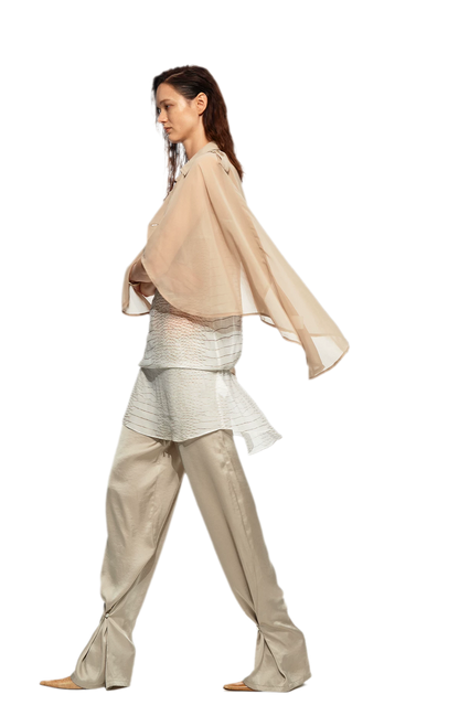 Sheer Trench Cape Top