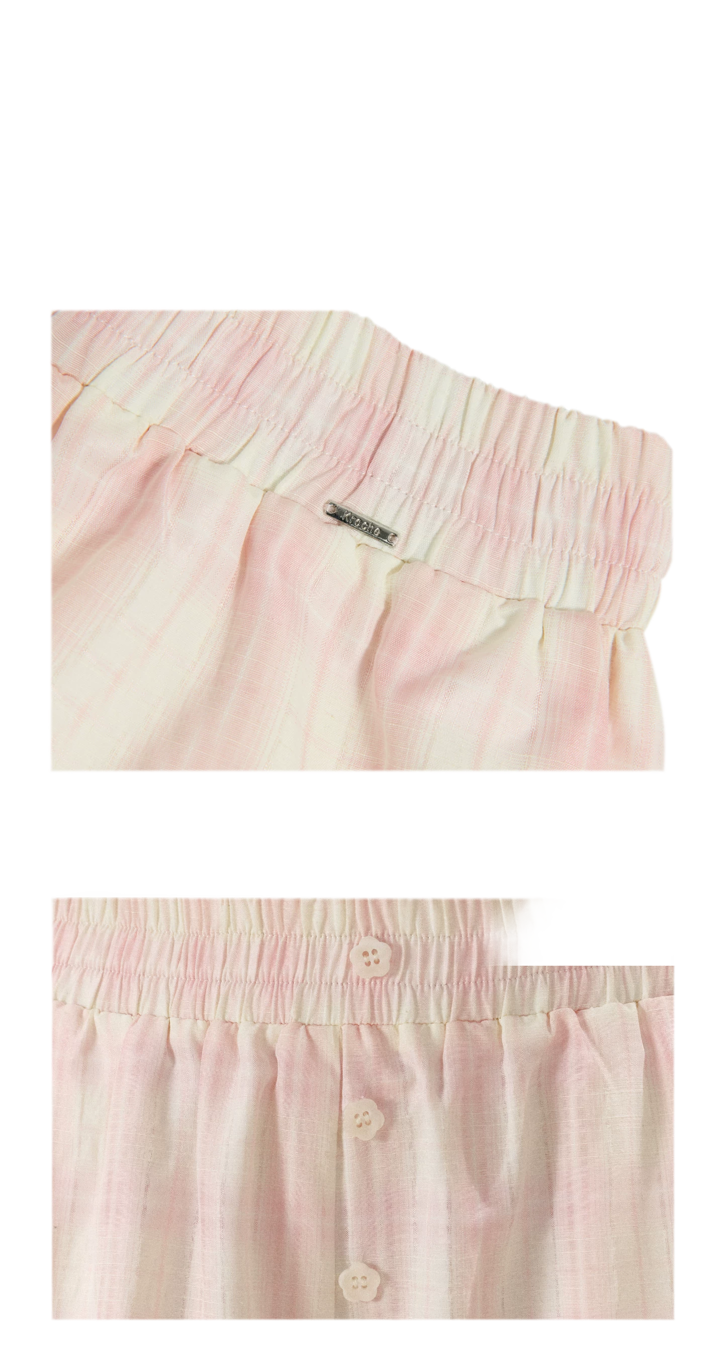 Linen Checkered High-Waist Wide-Leg Pants