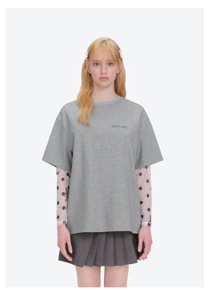 Unisex Silver Bear Print Loose T-shirt