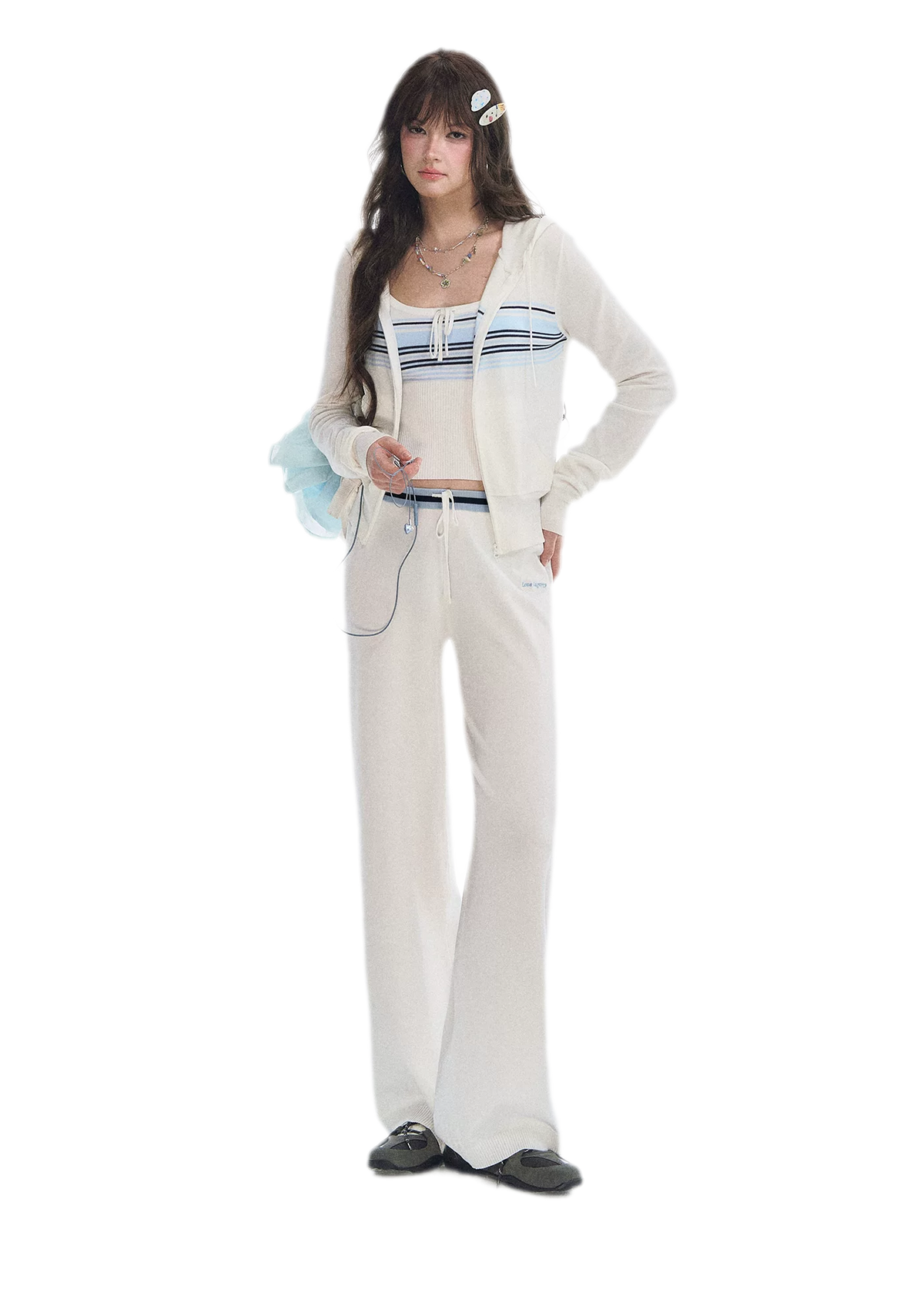 Striped Hooded Three-Piece Set