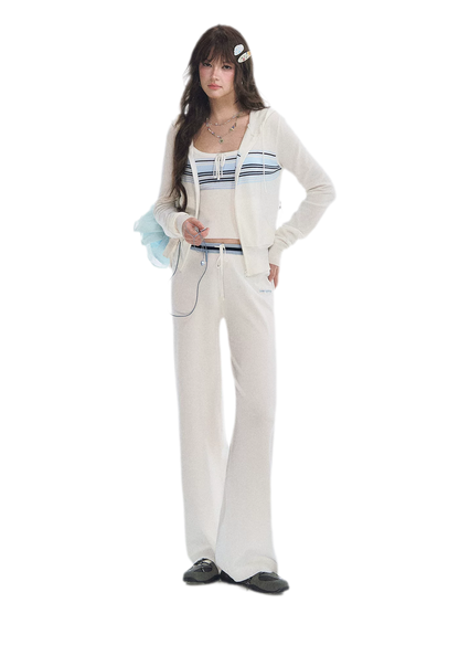 Striped Hooded Three-Piece Set