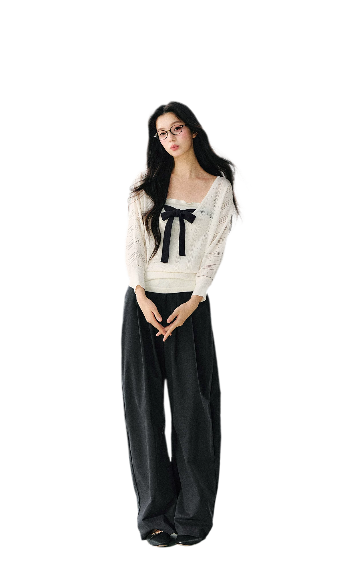 Bow Cutout Knit Top