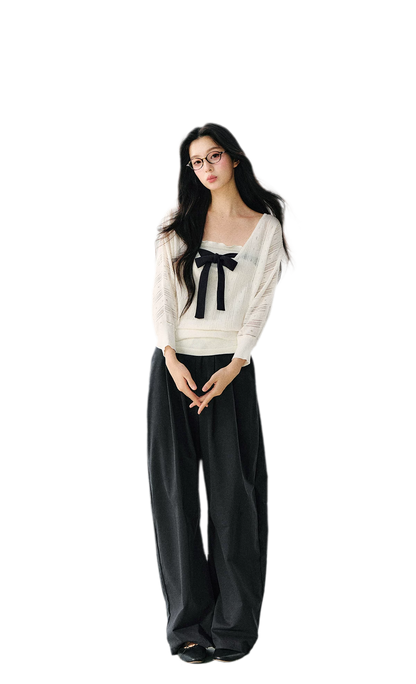 Bow Cutout Knit Top