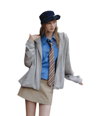 Twill Belted A-Line Skort