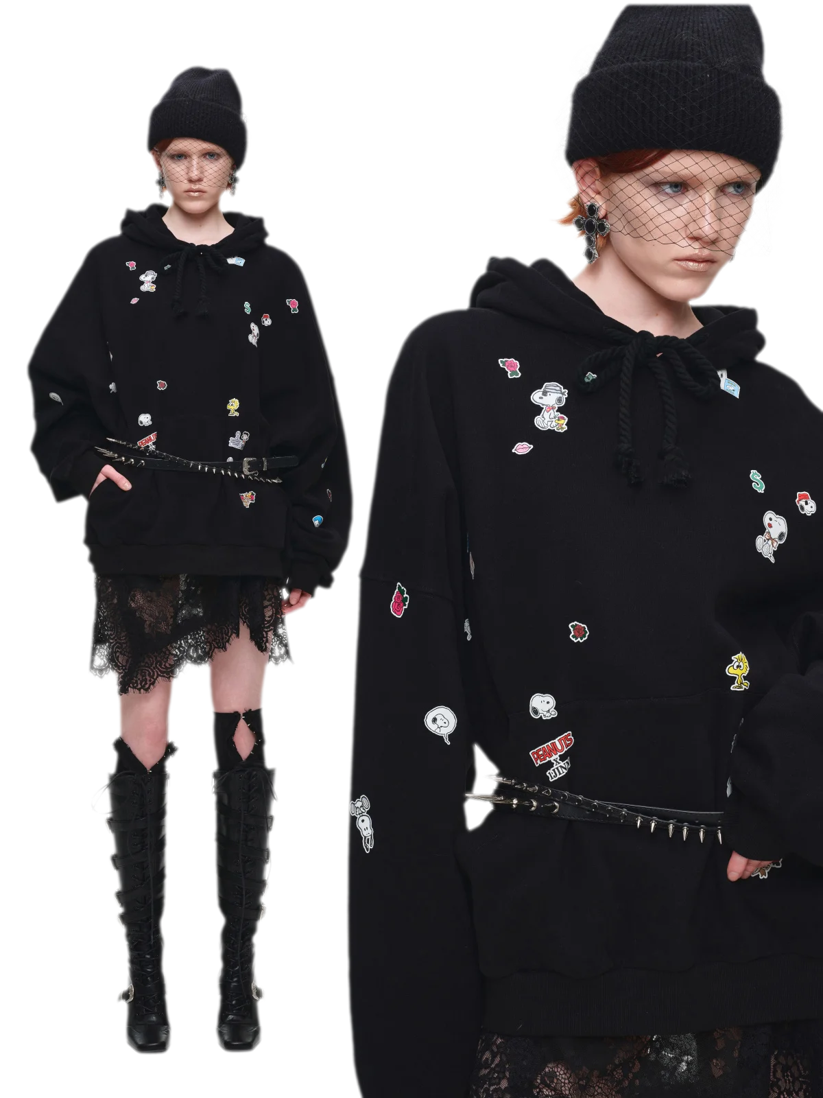 Brushed Oversized Graphic Hoodie