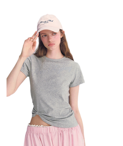Rhinestone Twisted Hem Tee
