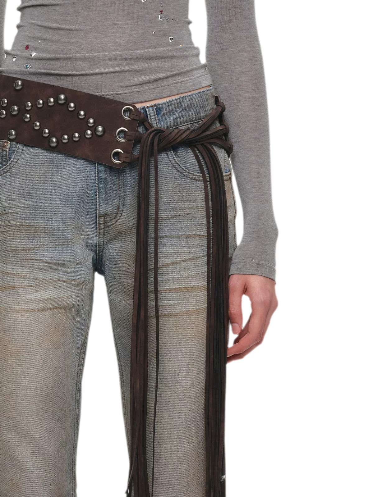 Quần jeans ống loe chuyển màu phong cách vintage