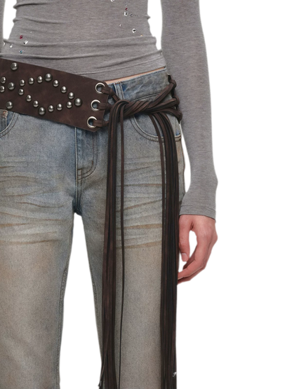 Quần jeans ống loe chuyển màu phong cách vintage