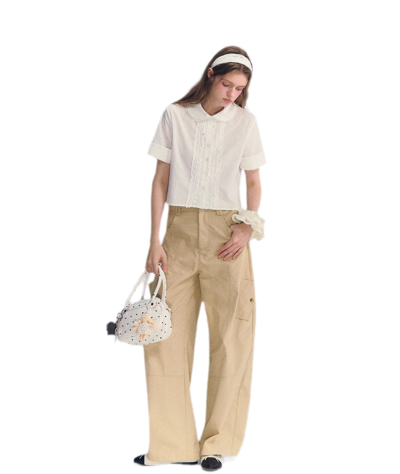 Lace Collar Cotton Shirt