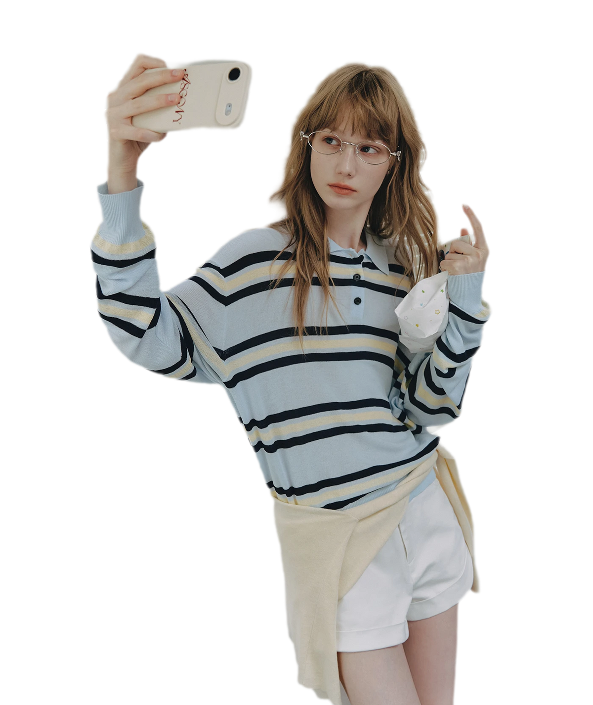 Contrast Striped Embroidered Polo Shirt