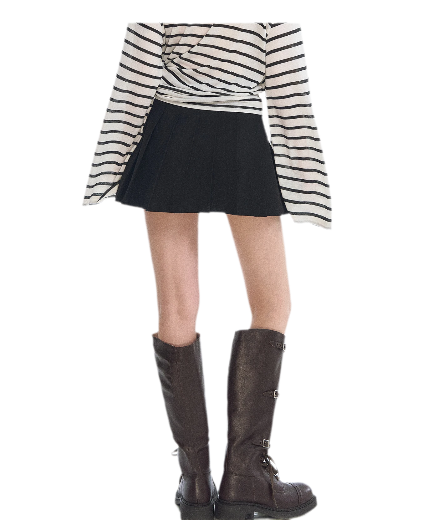 Asymmetrical Pleated A-Line Skort