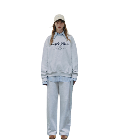 Cotton Curved Wide-Leg Pants
