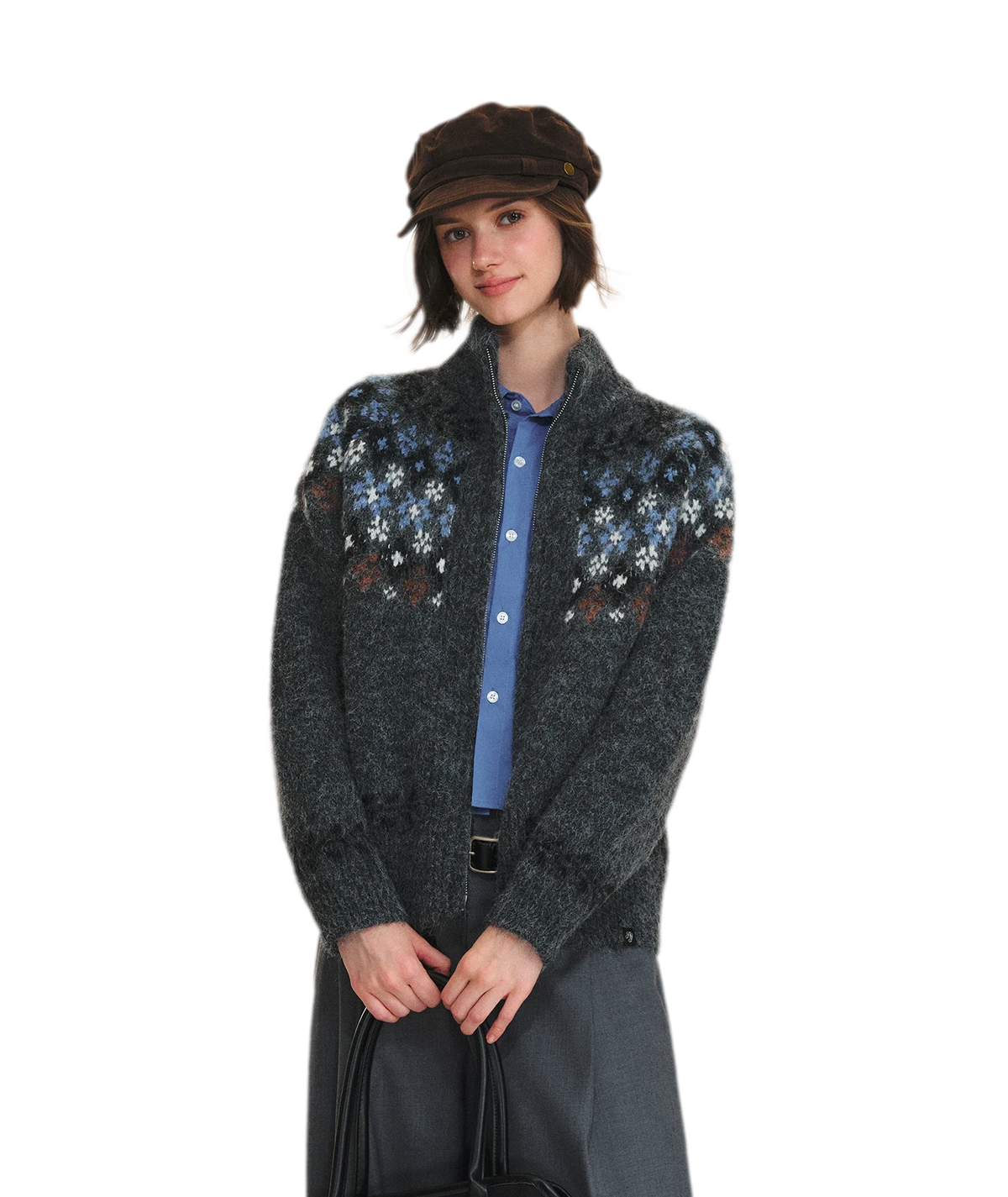 Cardigan en maille jacquard Fair Isle