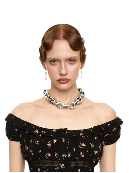 Oval Link Choker Necklace