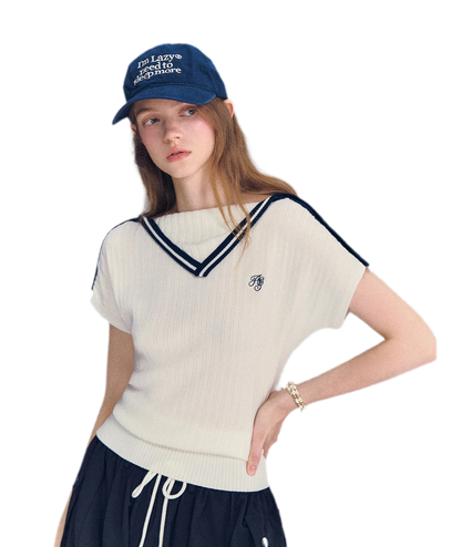 Contrast Trim Knit Top