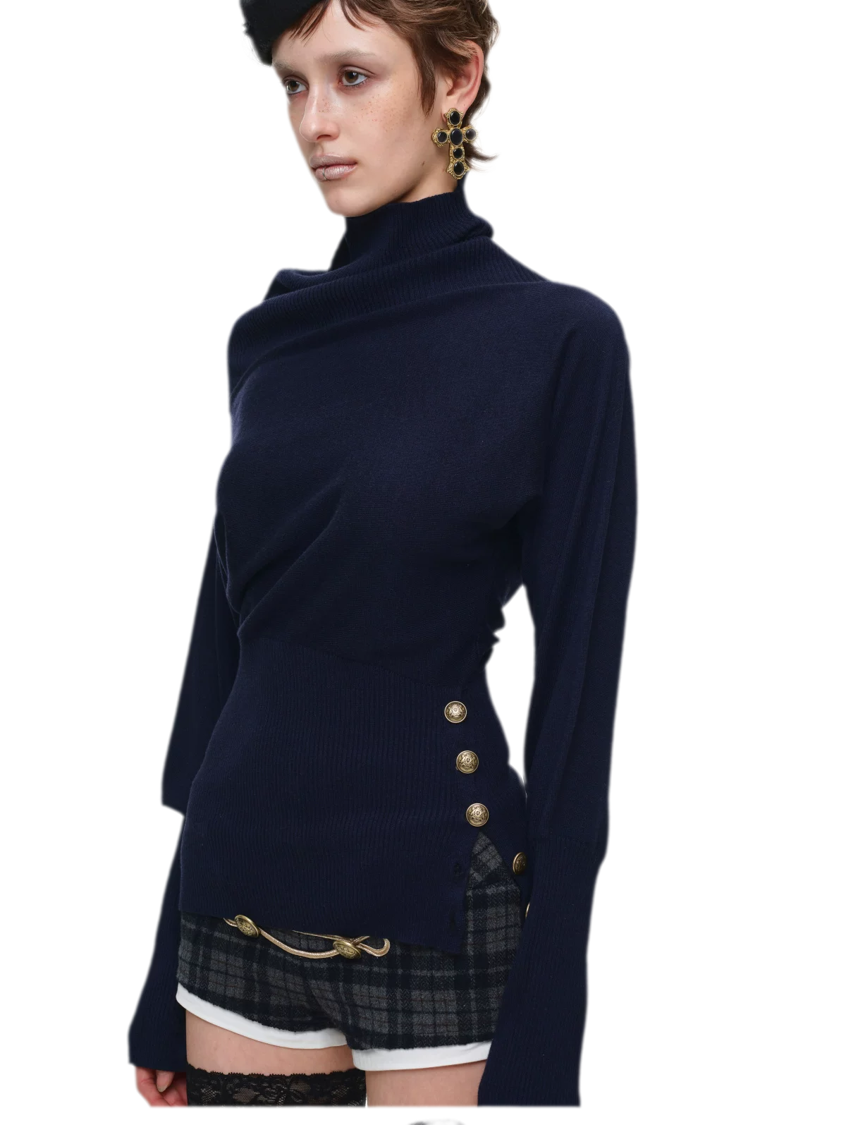 เสื้อสเวตเตอร์แขนค้างคาวอะซิเตตแคชเมียร์