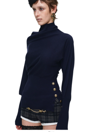 เสื้อสเวตเตอร์แขนค้างคาวอะซิเตตแคชเมียร์