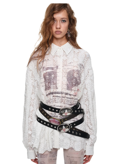 Distressed Cat Graphic Shirt