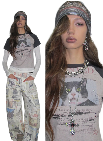 Graphic Color-Block Raglan T-Shirt