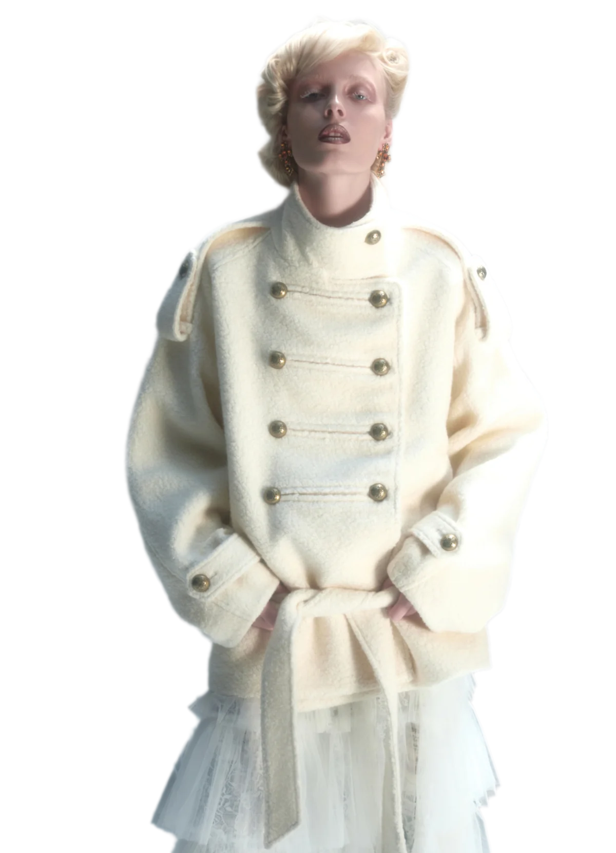 Wool Blend Napoleon Coat