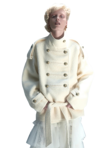 Wool Blend Napoleon Coat