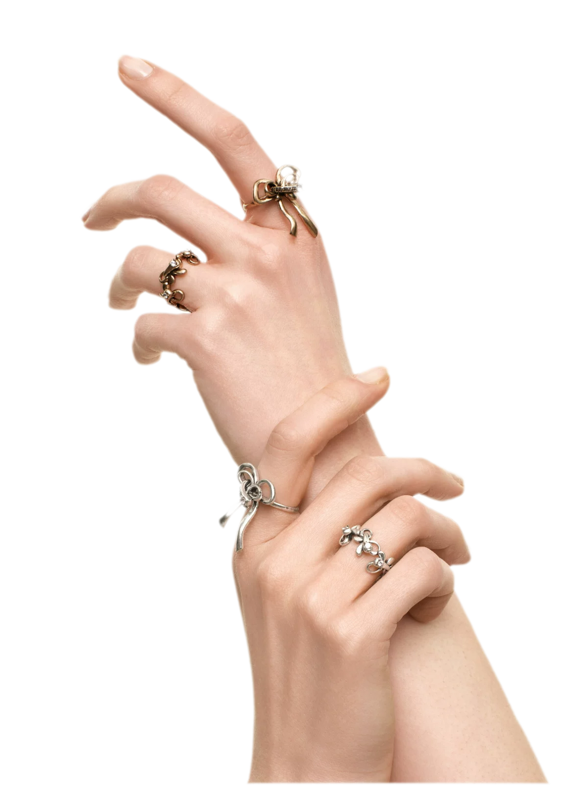 Vintage Bowknot Ring with Rhinestones