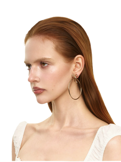 Vintage Rhinestone Bow Earrings