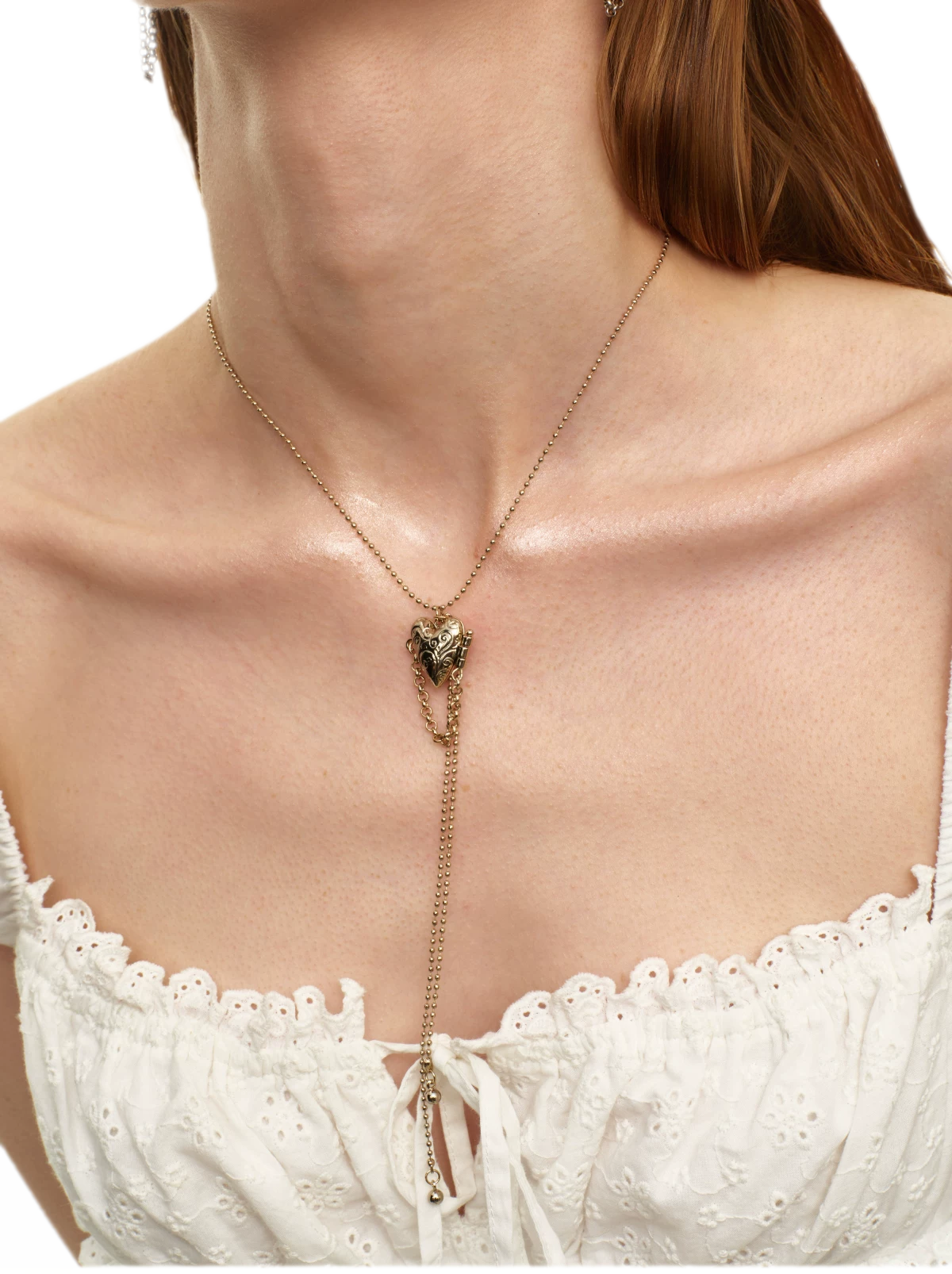Y-Shaped Heart Tassel Necklace