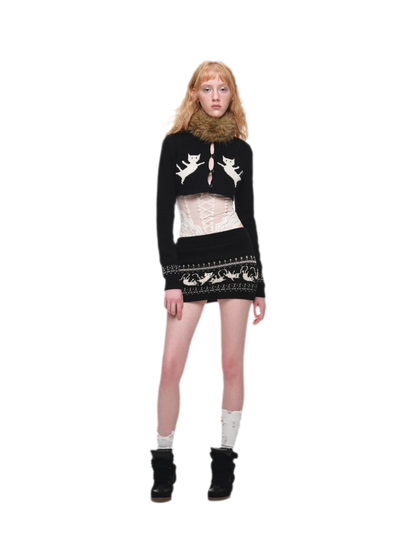 Ensemble en maille court Fair Isle