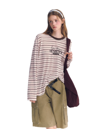 Stripe Rhinestone Long Sleeve