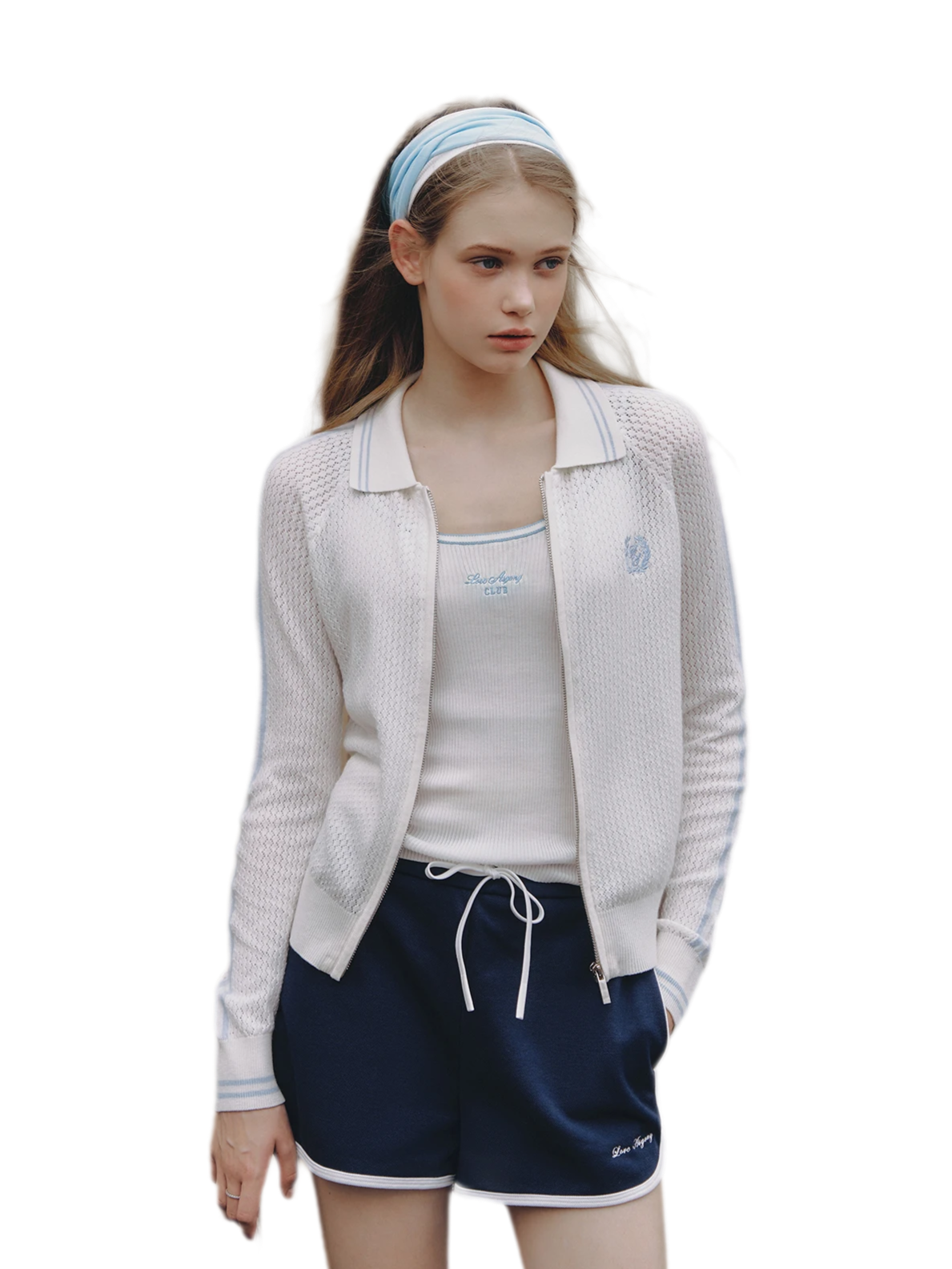 Openwork Knit Collared Jacket