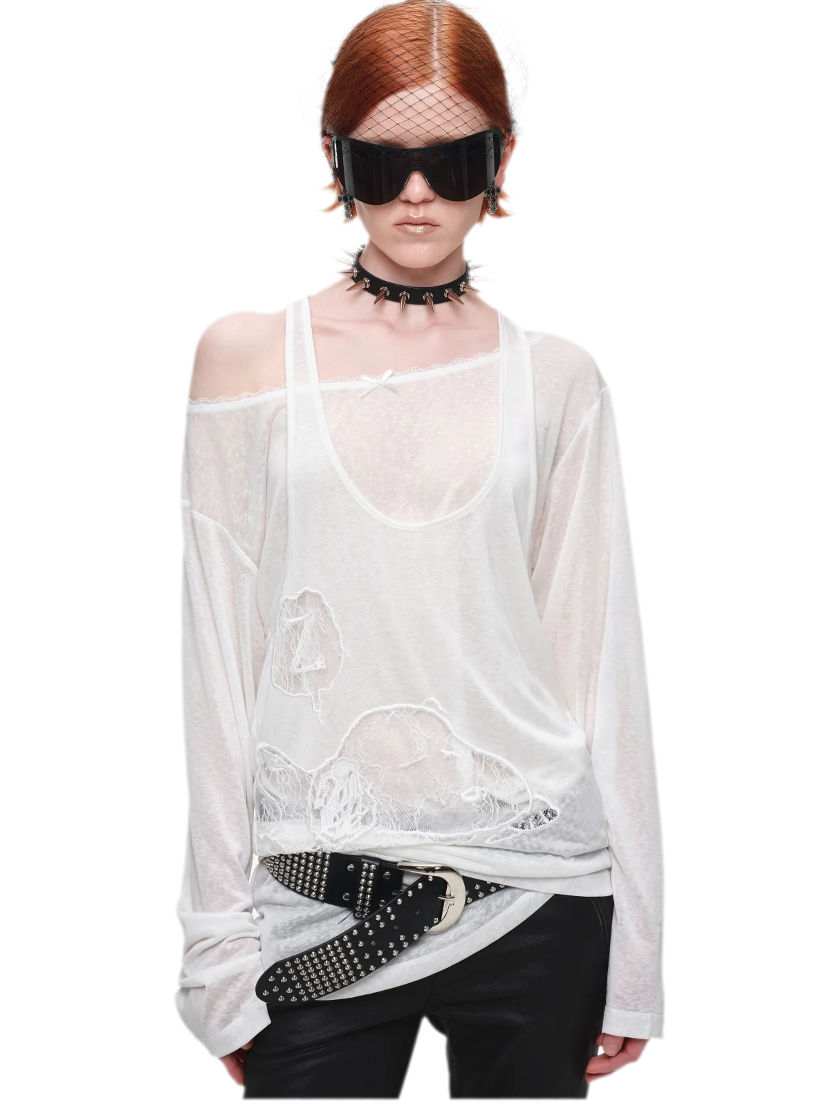 Lace Appliqué Layered Long-Sleeve T-Shirt