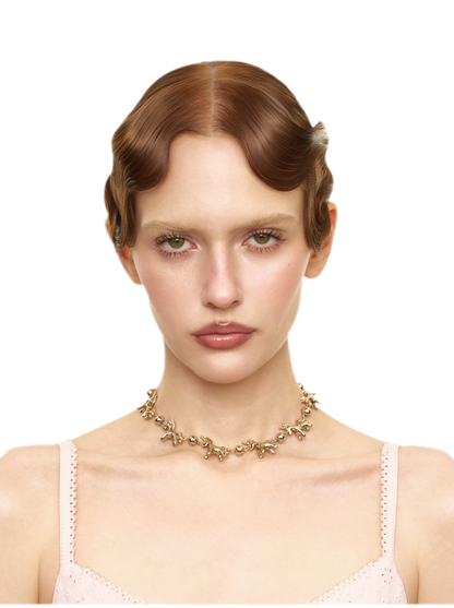 Embossed Pony Clavicle Necklace