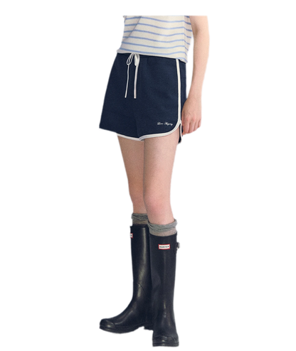 Embroidered Piping Shorts